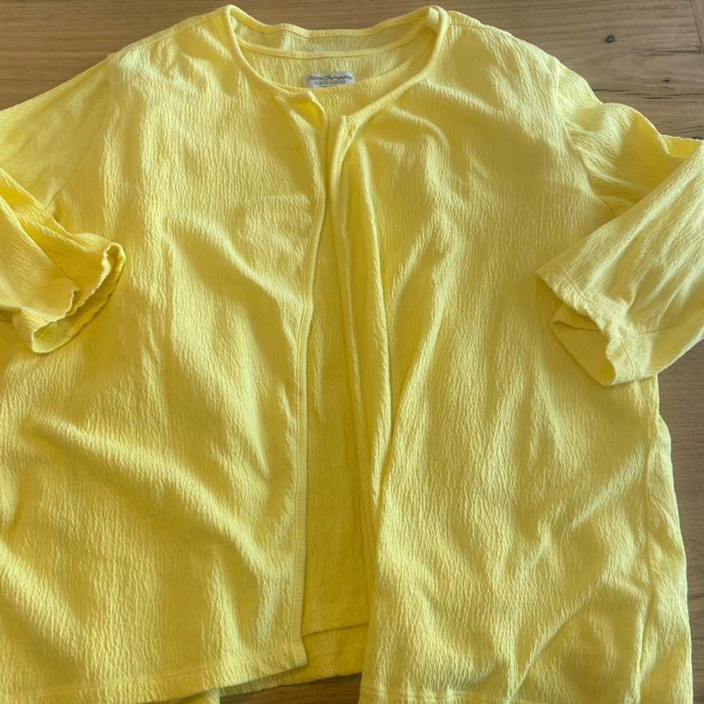 Norm Thompson Yellow Short Sleeve Tee Relaxed Fit Women’s 2X Preloved‎